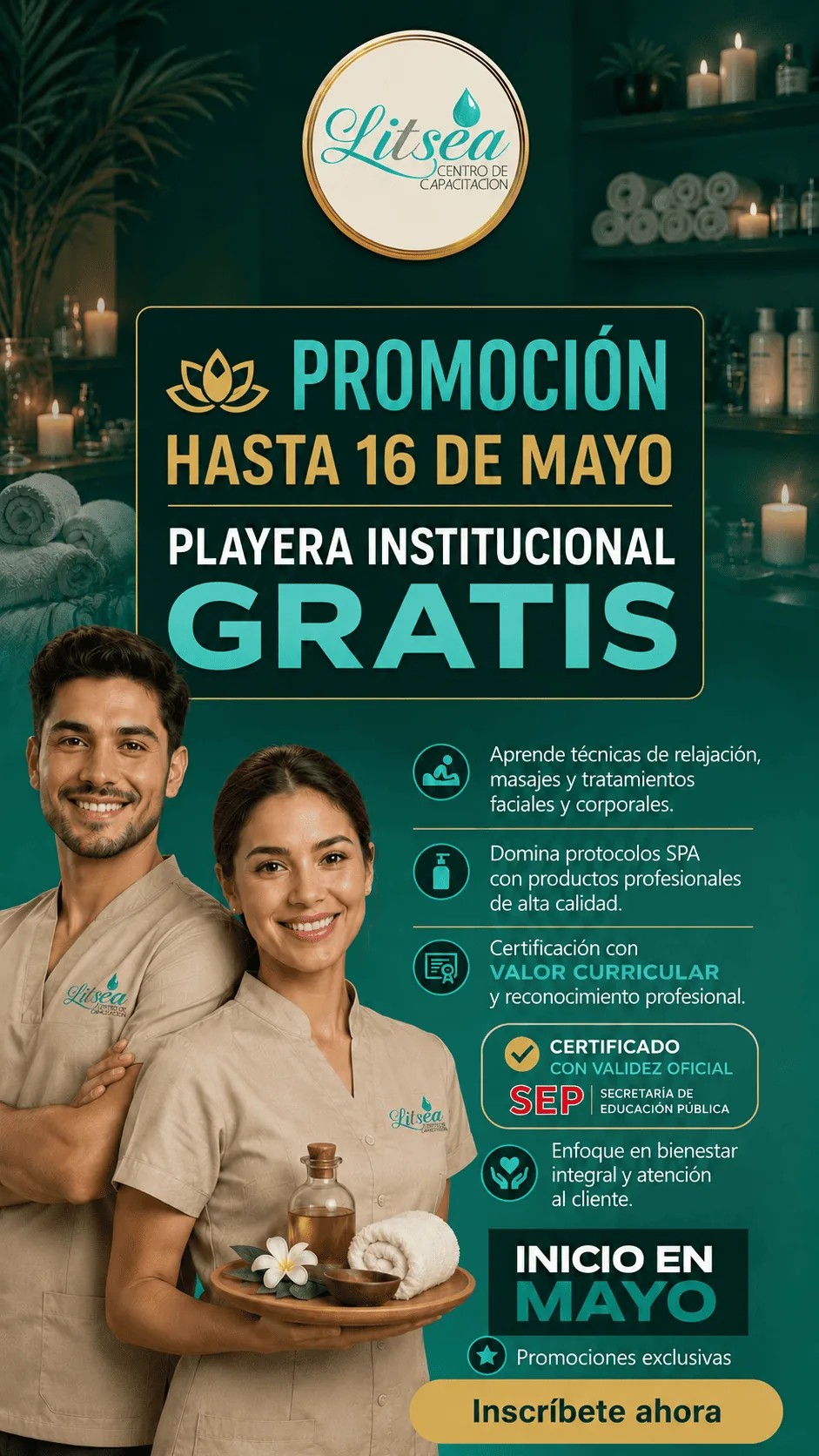 Curso Masoterapia Terapeuta Spa Litsea