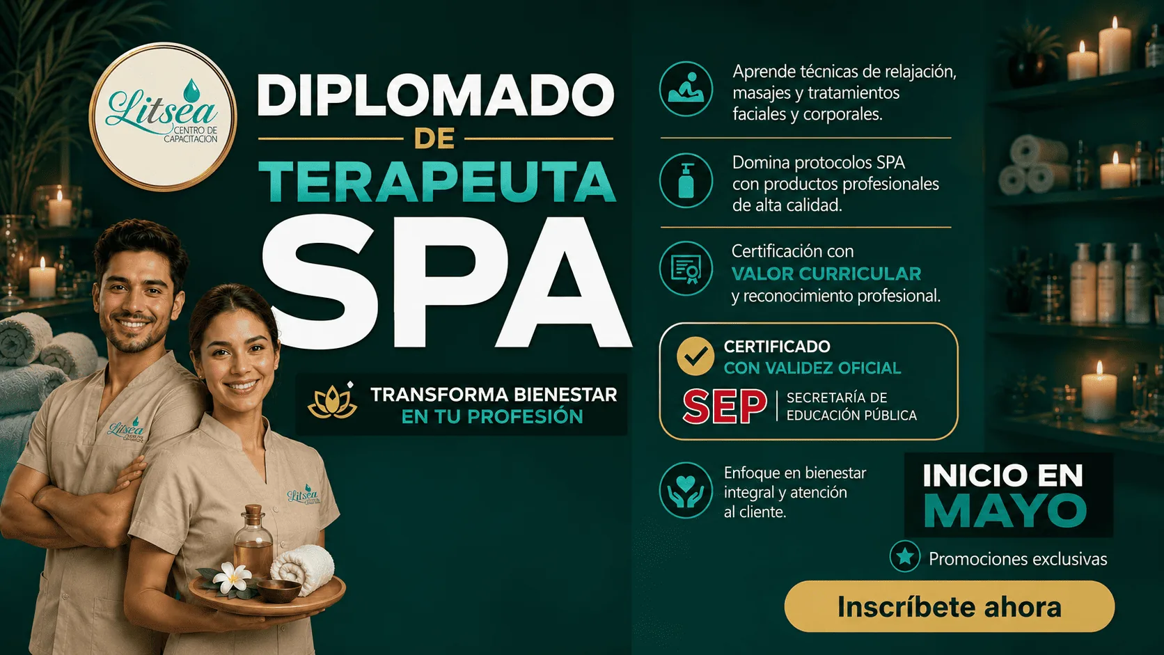 Curso Terapeuta Spa Masoterapia Litsea